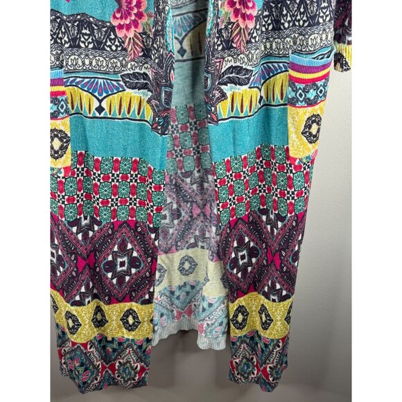 NWT Johnny Was Cardigan Duster Cashmere Sweater Blend Hooded Floral Size S - Picture 4 of 6